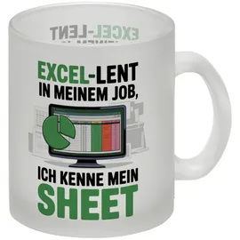 speecheese EXCEL-LENT in meinem Job Glas Tasse für Excel-Profis Lustige Tasse perfektes Bürogeschenk für Datenliebhaber