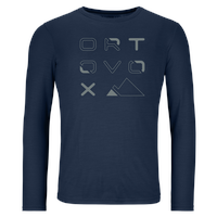 Ortovox 185 Merino Brand Outline Longsleeves Herren Langarmshirt deep ocean