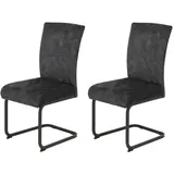 Möbel Boss Schwingstuhl RACHEL I Mikrofaser Vintage anthrazit 2er Set