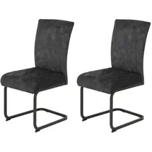 Möbel Boss Schwingstuhl RACHEL I Mikrofaser Vintage anthrazit 2er Set