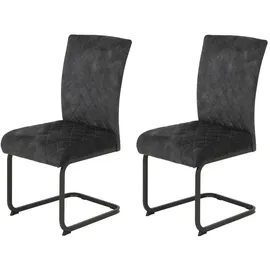 Möbel Boss Schwingstuhl RACHEL I Mikrofaser Vintage anthrazit 2er Set