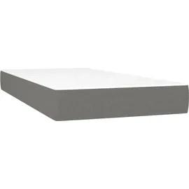 vidaXL Boxspringbett mit Matratze & LED Dunkelgrau 200x200 cm Stoff