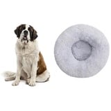 BENK Hundekorb Orthopädisches Hundebett Haustierbett Kuschelbett Hundekorb Plüsc grau 70 cm