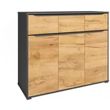 Vicco Kommode Ruben 120 x 102 cm Anthrazit Eiche Sideboard