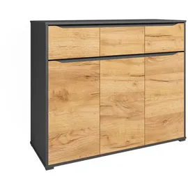 Vicco Kommode Ruben 120 x 102 cm Anthrazit Eiche Sideboard