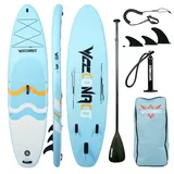 Weeconaco 10'6 inch Sup Board Set, 320cm Stand Up Paddling Board Aufblasbar, Fortgeschrittene, 200kg,Komplettes Zubehör, Verstellbares Paddel, Anfänger,Mit Universal Kamerahalterung