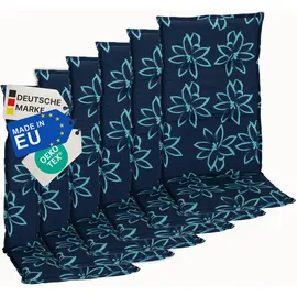 nyvi Hochlehner Auflage 118 x 50 x 5 cm Blume Hellblau 6 St.
