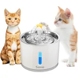 Save | Katzenbrunnen für Katzen und Hunde - Automatischer Wasserspender + Filter - Leise Trinkbrunnen für Katze