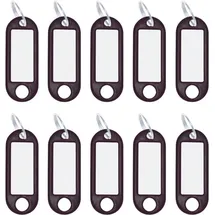 Wedo 10er-Pack Schlüsselanhänger mit Ring (Ø 18 mm) schwarz, 52x21 cm