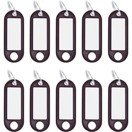 Wedo 10er-Pack Schlüsselanhänger mit Ring (Ø 18 mm) schwarz, 52x21 cm