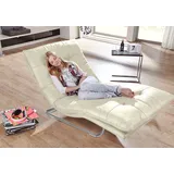 W.Schillig Relaxliege daily dreams Polyester 95 x 91 x 170 cm Beige mit Kissen