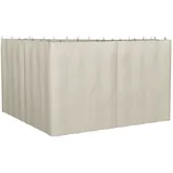 4 Seitenteile für 3x3 m Pavillon mit Haken Seitenwände für Gartenpavillon Partyzelt Polyester Beige