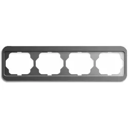 Busch-Jaeger ALPHA Rahmen, 4f, platin, matt, horizontal, Metall, geeignet für Unterputz-Installation, Aluminium