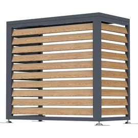 Westmann Boxa S Verkleidung Wärmepumpe Holzoptik Anthrazit 100x56x97 cm
