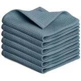 Blumtal Blumtal® Geschirrtücher 30x30 cm im 6er Set - Geschirrtücher Baumwolle 100% - Küchentücher bei 60 °C waschbar - Küchentuch - Putzlappen Baumwolle - Spüllappen waschbar - Abtrockentücher Küche in blau