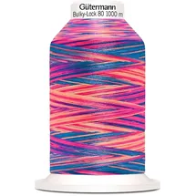 Gütermann Bulky-Lock No. 80 1000 m Multicolour Bauschgarn No.80 neonpink-Royalblau 9814
