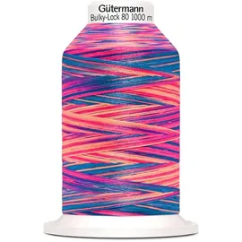 Gütermann Bulky-Lock No. 80 1000 m Multicolour Bauschgarn No.80 neonpink-Royalblau 9814