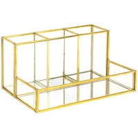 Intirilife Make Up Organizer aus Glas für Kosmetik mit