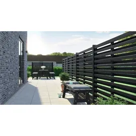 Plus Vorgartenzaun 180 x 93 cm Schwarz/Holz