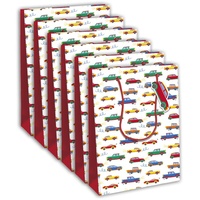 Clairefontaine 6x Autos, Kinder Geschenktasche L 26x14x33 cm Mehrfarbig