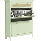 Homcom Schuhschrank Grün, 88x120x30 cm, Garderobe, Schuhaufbewahrung, Schuhschränke