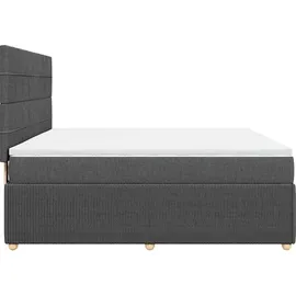 vidaXL Boxspringbett 180 x 200 cm Dunkelgrau