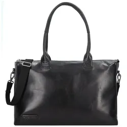 Plevier Rock Copal Schultertasche Leder 44 cm Laptopfach  schwarz