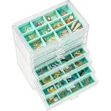 ProCase Acryl Schmuck Organizer Schmuckschatulle für Damen Durchsichtige Schmuckaufbewahrung Schmuckkästchen Schmuckbox mit 8 Schubladen für Ohrringe, Ringe, Armbänder -Grau