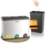 MAXCRAFT Mülleimer 54 l Silber
