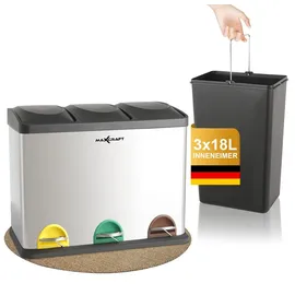 MAXCRAFT Mülleimer 54 l Silber