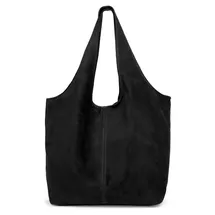 CASPAR Hobo Bag Leder Schwarz