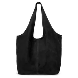 CASPAR Hobo Bag Leder Schwarz