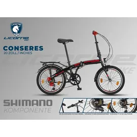 licorne bike gmbh Licorne Bike Conseres Premium Falt Bike in 20 Zoll - Fahrrad für Herren, Jungen, Mädchen und Damen - Shimano 6 Gang-Schaltung - Hollandfahrrad