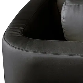 Beliani Halbrundes Sofa ROTUNDE Echtleder Schwarz 7-Sitzer