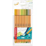 Stabilo Fineliner point 88 10er Kartonetui neue Farben - Bunt