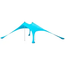 SoBuy Strandzelt Sonnensegel Strandmuschel Tragbarer Strandzelt mit Alu-Stangen Sonnenschutz für Strand Hellblau Metall, Textil, 300x300 cm, Sonnen- - Sichtschutz, Sonnensegel