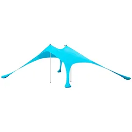 SoBuy Strandzelt Sonnensegel Strandmuschel Tragbarer Strandzelt mit Alu-Stangen Sonnenschutz für Strand Hellblau Metall, Textil, 300x300 cm, Sonnen- - Sichtschutz, Sonnensegel