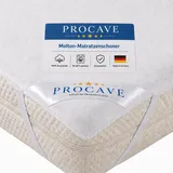 PROCAVE Molton-Matratzenschoner in weiß, Matratzen-Auflage aus 100% Baumwolle, hochwertige Moltonauflage als Matratzenschutz, Premium Qualität Made in Germany 180x200 cm
