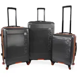 Nautica Roadie 3-teiliges Gepäck-Set, grau/orange, Roadie 3-teiliges Hartschalen-Gepäck-Set