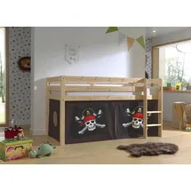 M&S Halbhochbett Pino 90 x 200 cm Kiefer massiv lackiert natur