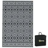Outsunny Outdoor-Teppich, Kunststoffteppich Wasserabweisender Wendeteppich, Grau