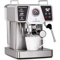 Klarstein 1,8 L Siebträgermaschine für 2 Tasse Kaffee, Mini Espressomaschine 19 Bar ca. 10 Tassen Liter Milchschaum