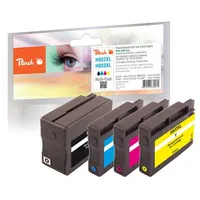 Peach kompatibel zu HP 932XL schwarz + 933XL CMY