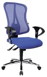 TOPSTAR Head Point SY Deluxe Drehstuhl Synchronmechanismus Netzstoff Stoff Höhenverstellbare Armlehne Höhenverstellbarer Sitz Blau 110 kg