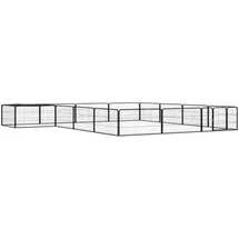 vidaXL Hundelaufstall Schwarz 100x50cm Stahl Pulverbeschichtet