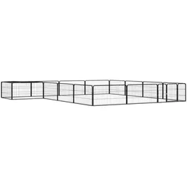 vidaXL Hundelaufstall Schwarz 100x50cm Stahl Pulverbeschichtet