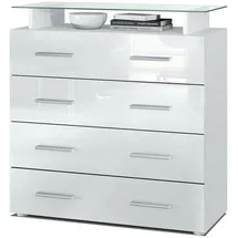 Vladon Pavos V2 76 x 81 x 35 cm Weiß matt/Weiß Hochglanz