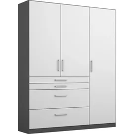 Rauch Eckschrank HOMBURG 253 x 197 x 208 cm Hochglanz Weiß/Grau
