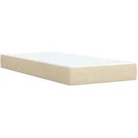 vidaXL Boxspringbett mit Matratze Creme 80x200 cm Stoff