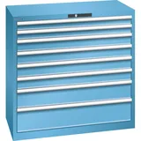 LISTA Schubladenschrank 54x27E, (BxTxH) 1023x572x1000mm, 8 Schubladen TK 200kg, lichtblau, RFID Lock